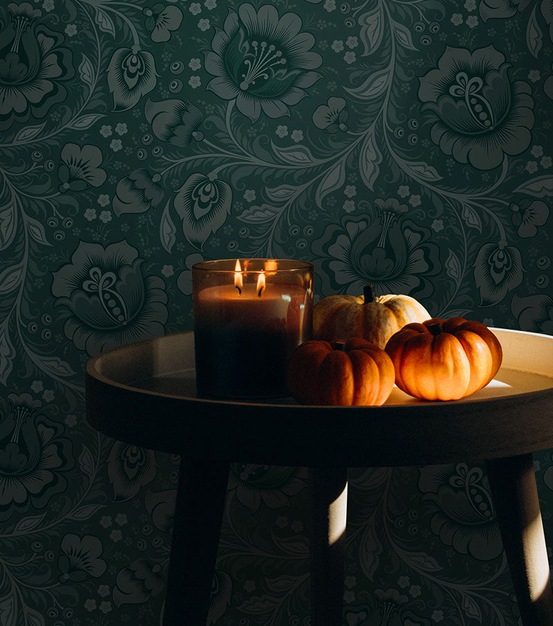 Juliette Mallard Green Wallpaper