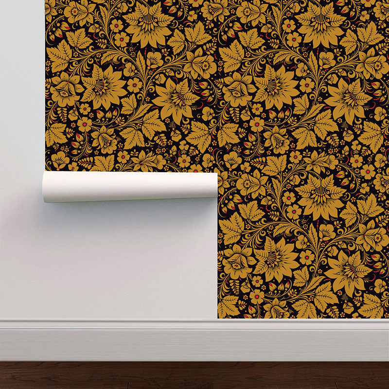 Black and Gold wallpaper on the walll