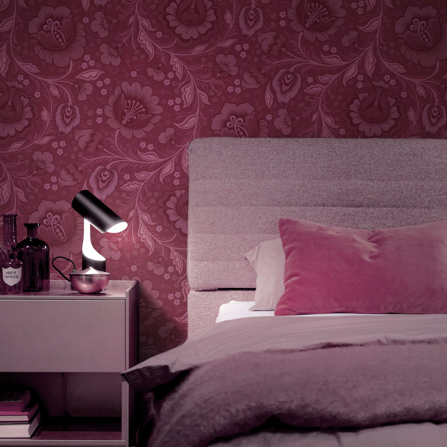 Juliette Burgundy Wallpaper