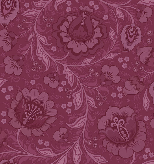 Juliette Burgundy Wallpaper