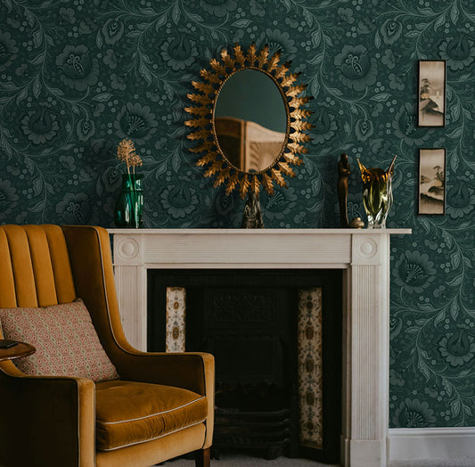 Juliette Mallard Green Wallpaper