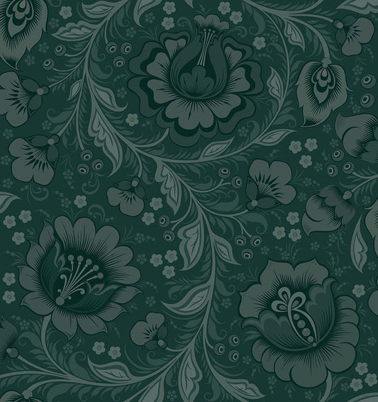 Juliette Mallard Green Wallpaper